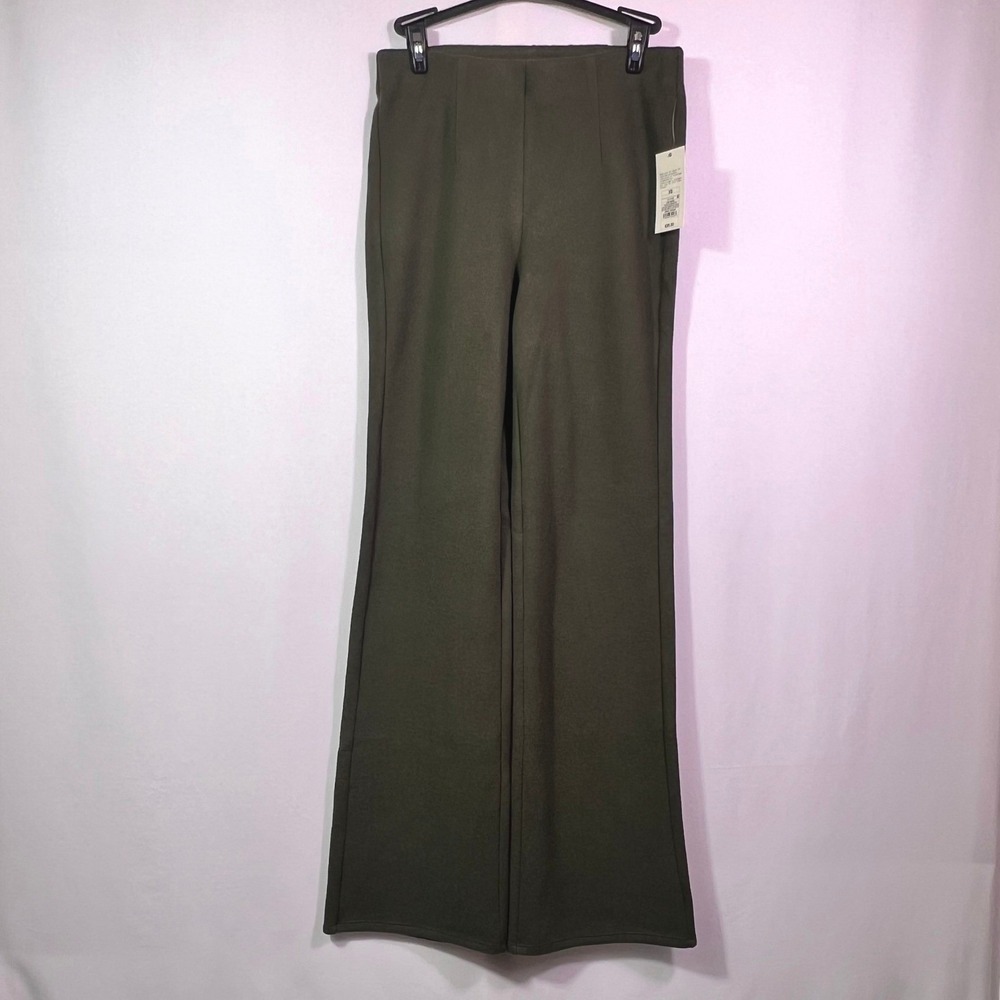 A New Day Women's Olive Green Flare Pants XS Sweater Knit Pull-On NWT
